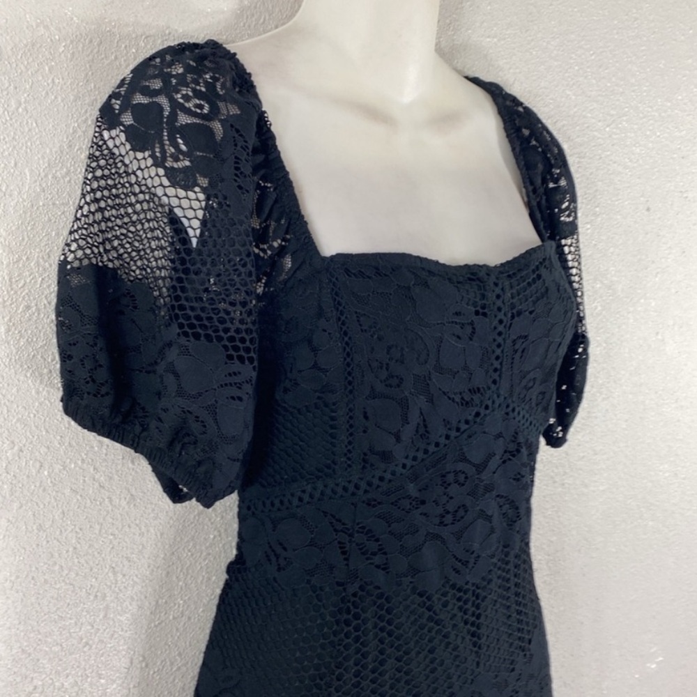 Free People Be Your Baby Black Lace Babydoll Mini Dress Small S RR12 - Picture 7 of 16